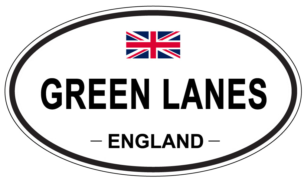 GREEN LANES, England - Oval Magnet