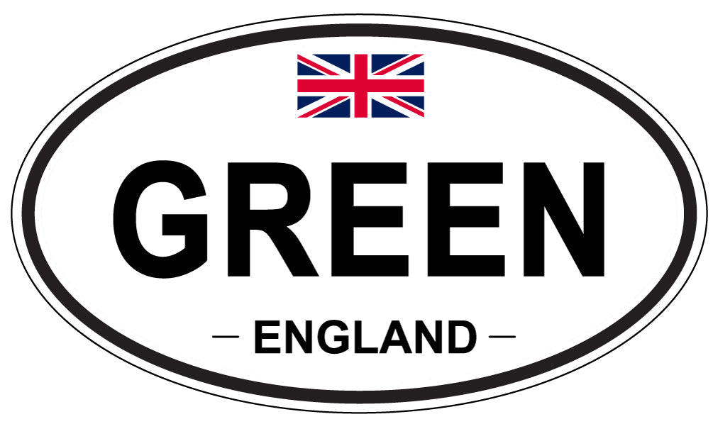 GREEN, ENGLAND - Oval Sticker