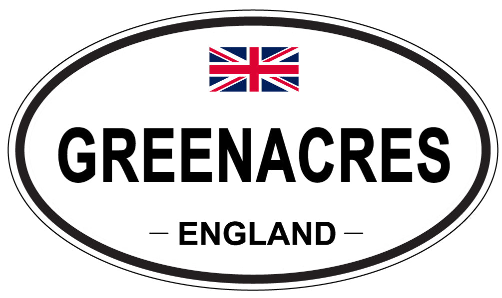 GREENACRES, ENGLAND - Oval Sticker