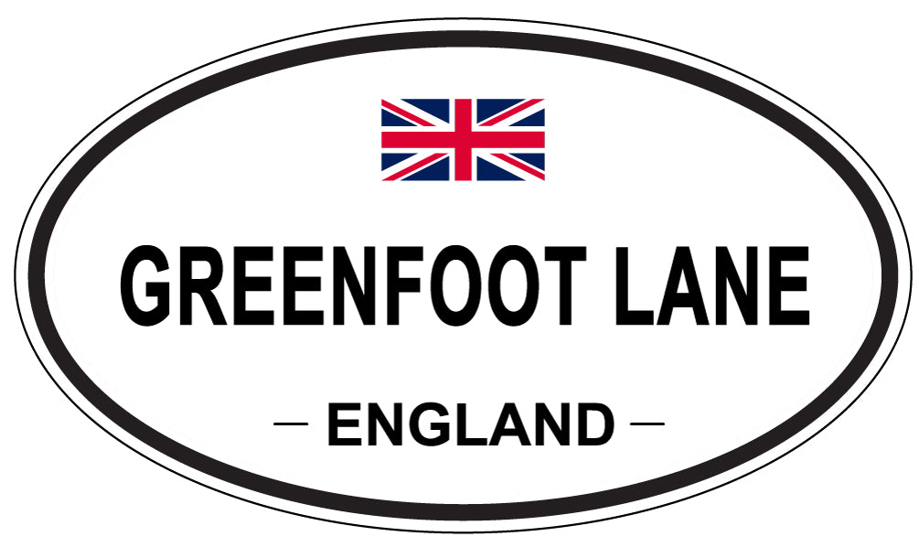GREENFOOT LANE, ENGLAND - Oval Sticker