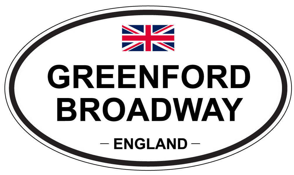 GREENFORD BROADWAY, ENGLAND - Oval Sticker