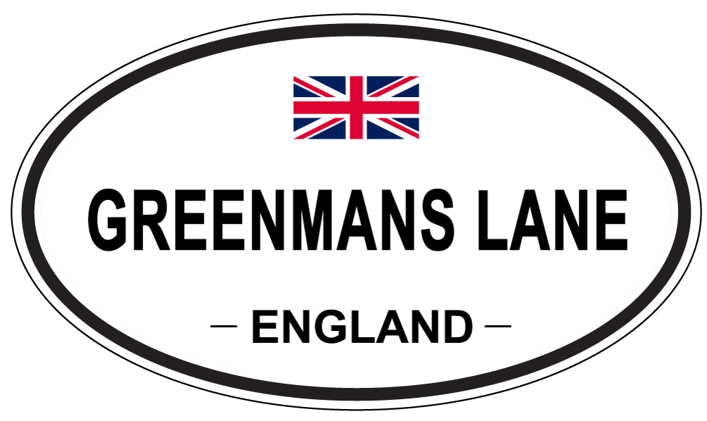 GREENMANS LANE, ENGLAND - Oval Sticker