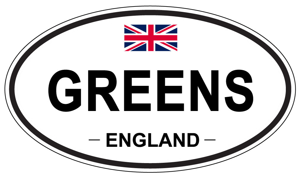GREENS, ENGLAND - Oval Sticker