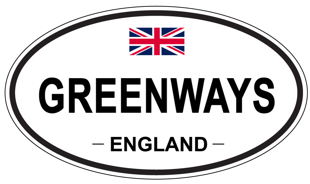 GREENWAYS, ENGLAND - Oval Sticker