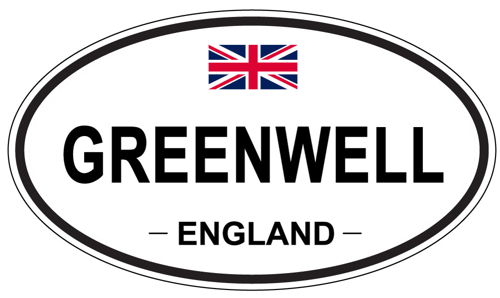 GREENWELL, ENGLAND - Oval Sticker