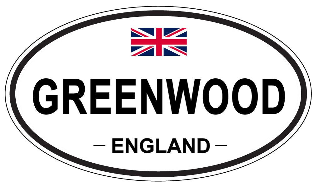 GREENWOOD, ENGLAND - Oval Sticker