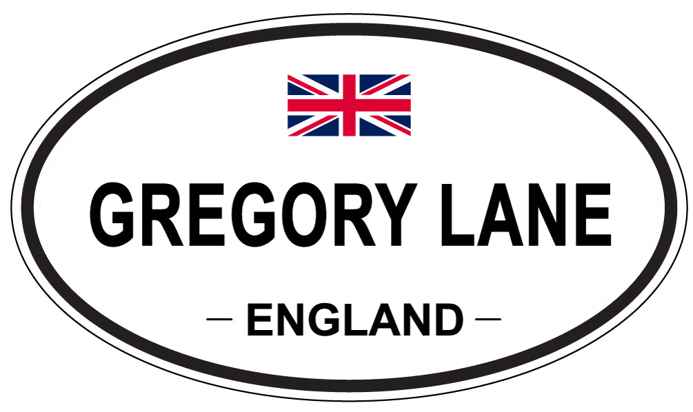 GREGORY LANE, ENGLAND - Oval Sticker
