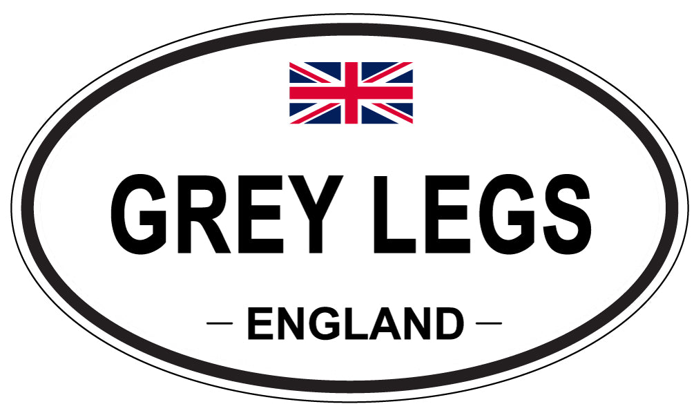 GREY LEGS, ENGLAND - Oval Sticker