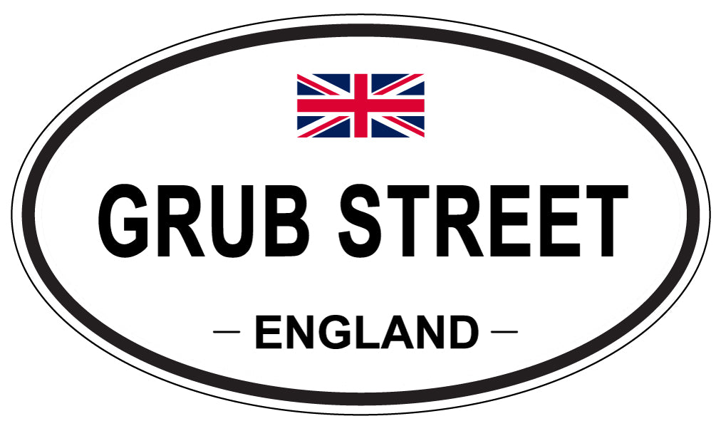 GRUB STREET, ENGLAND - Oval Sticker
