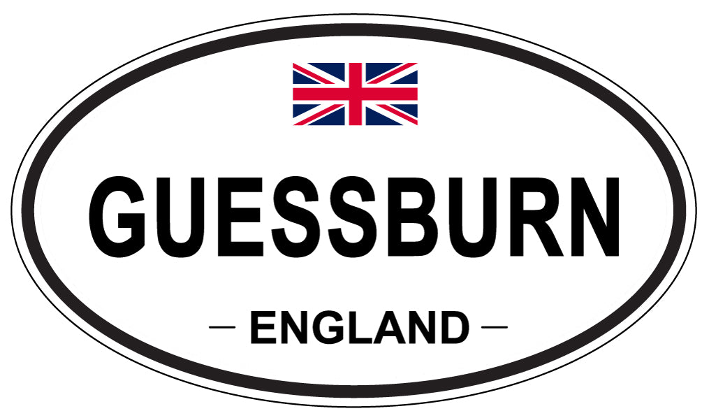 GUESSBURN, ENGLAND - Oval Sticker