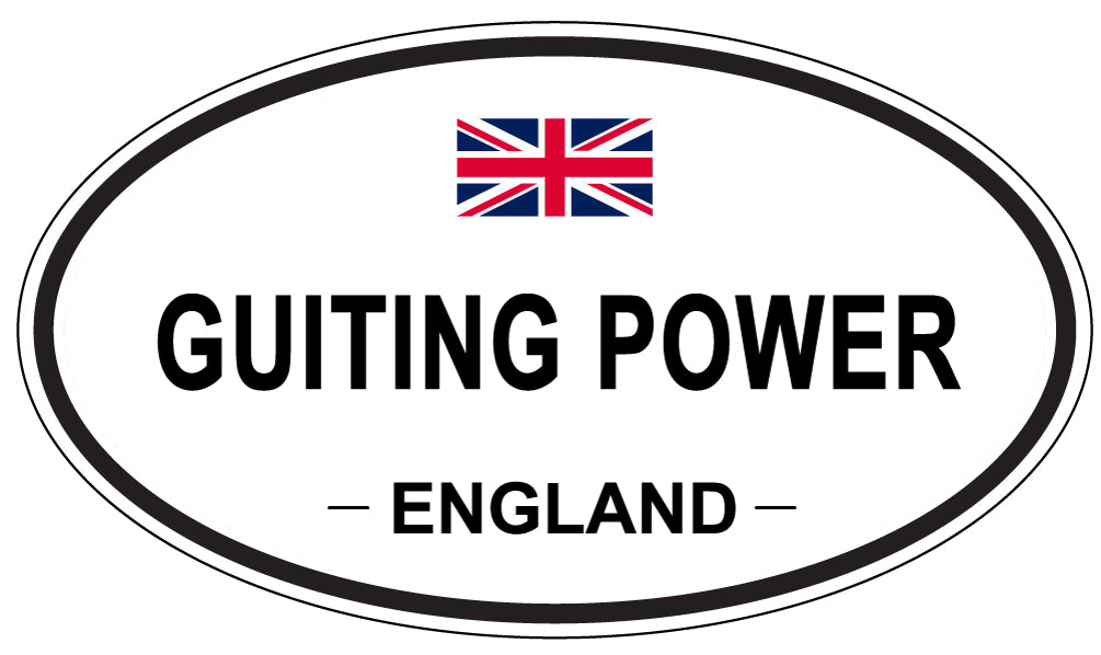 GUITING POWER, ENGLAND - Oval Sticker