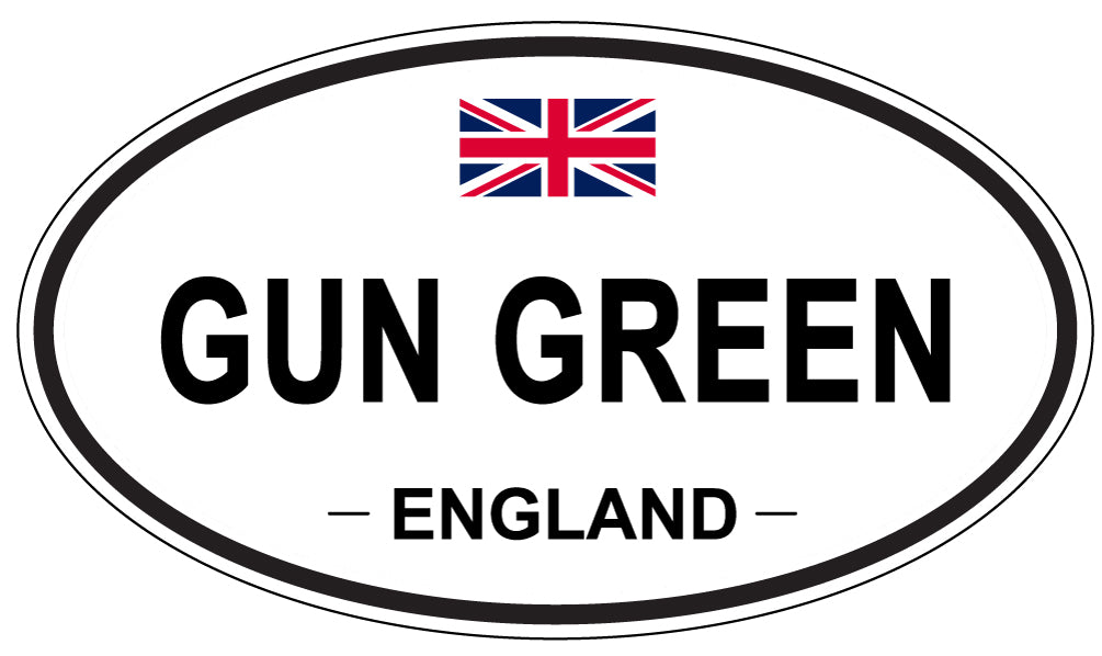 GUN GREEN, ENGLAND - Oval Sticker