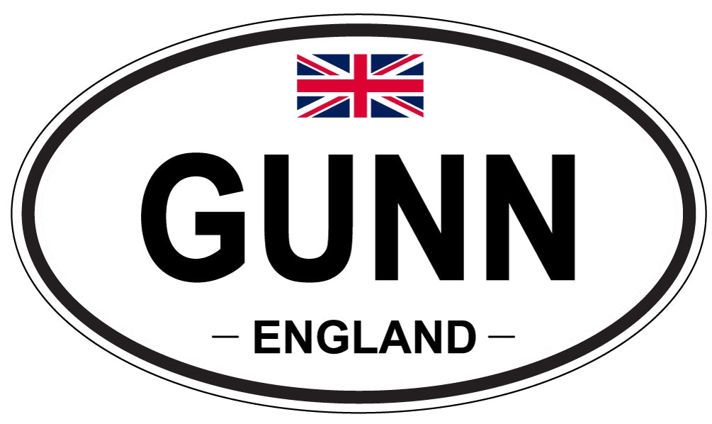GUNN, ENGLAND - Oval Sticker