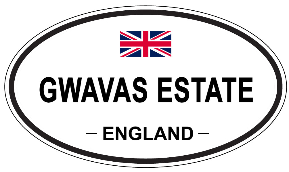 GWAVAS ESTATE, ENGLAND - Oval Sticker