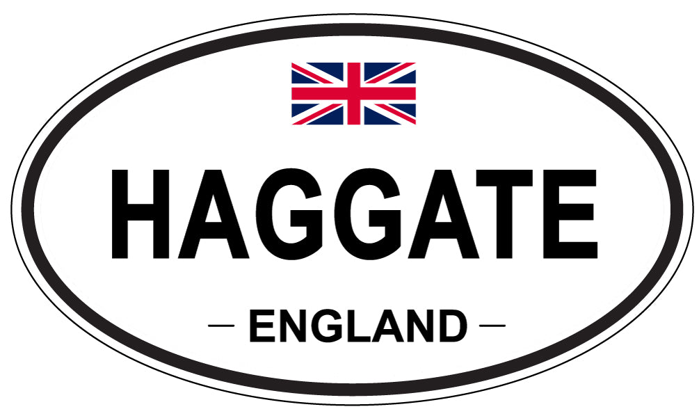 HAGGATE, ENGLAND - Oval Sticker