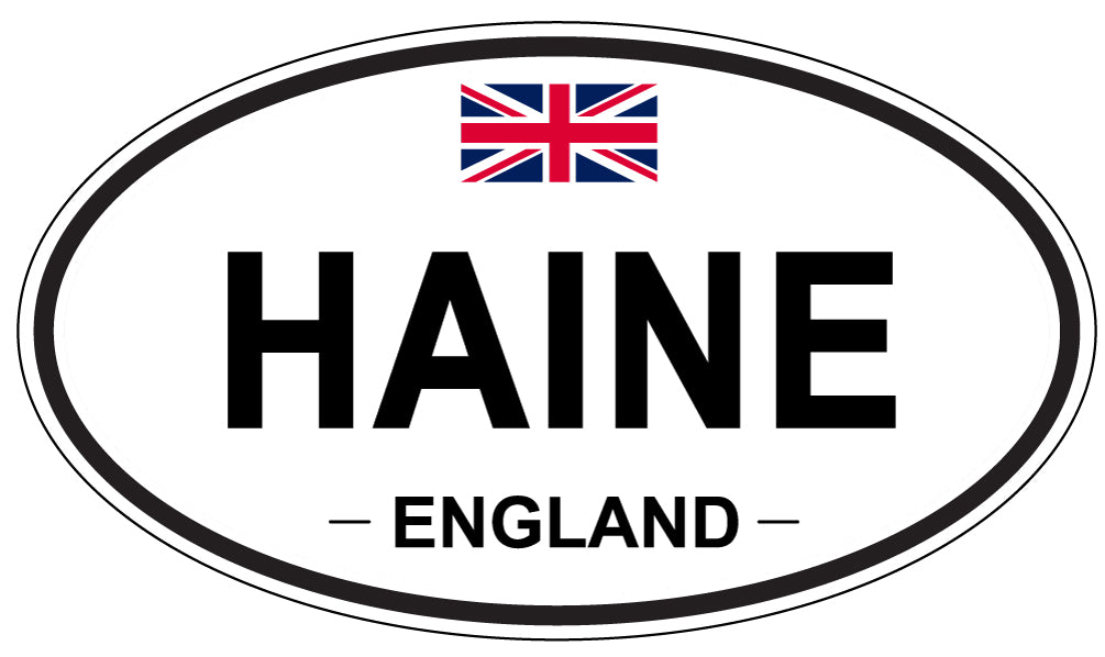 HAINE, ENGLAND - Oval Sticker