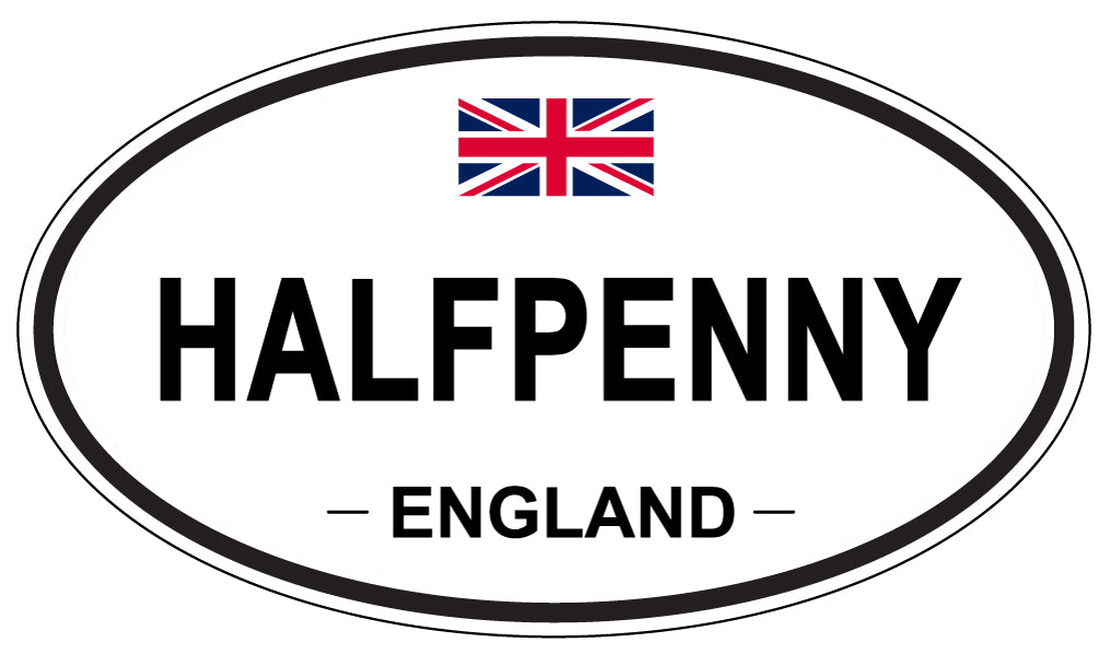 HALFPENNY, ENGLAND - Oval Sticker