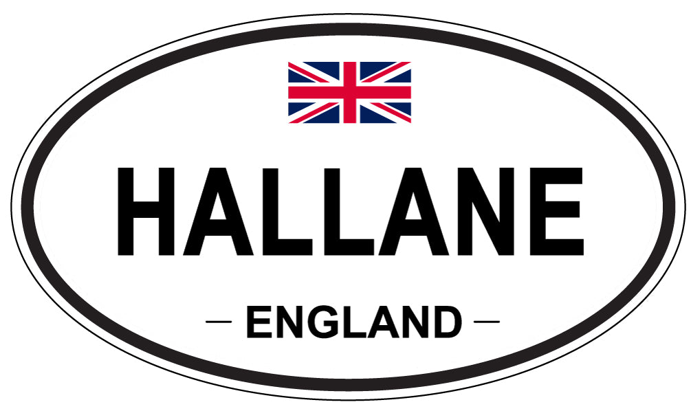 HALLANE, ENGLAND - Oval Sticker