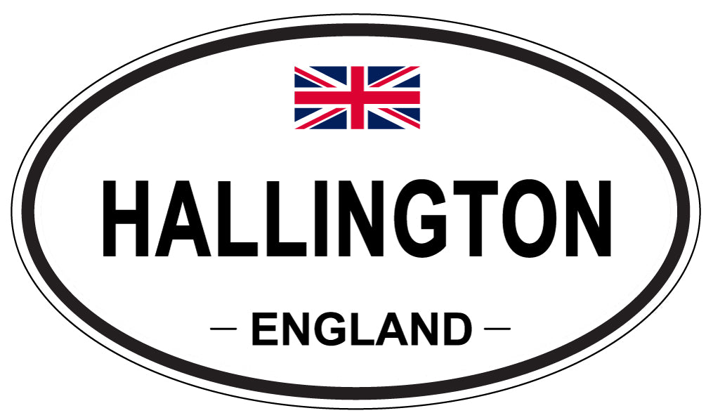 HALLINGTON, ENGLAND - Oval Sticker
