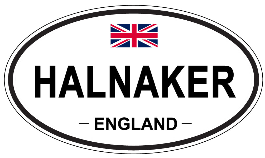 HALNAKER, ENGLAND - Oval Sticker