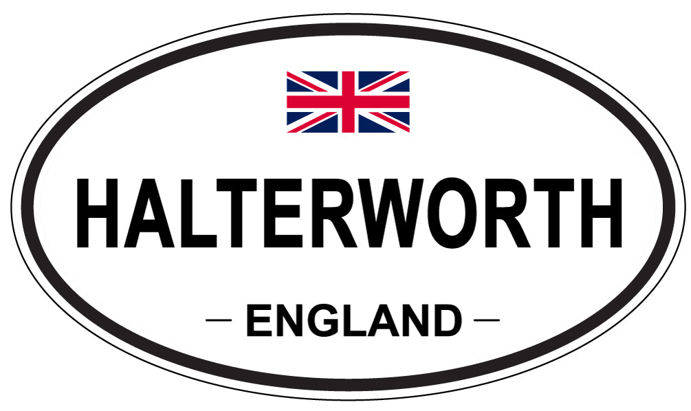 HALTERWORTH, ENGLAND - Oval Sticker