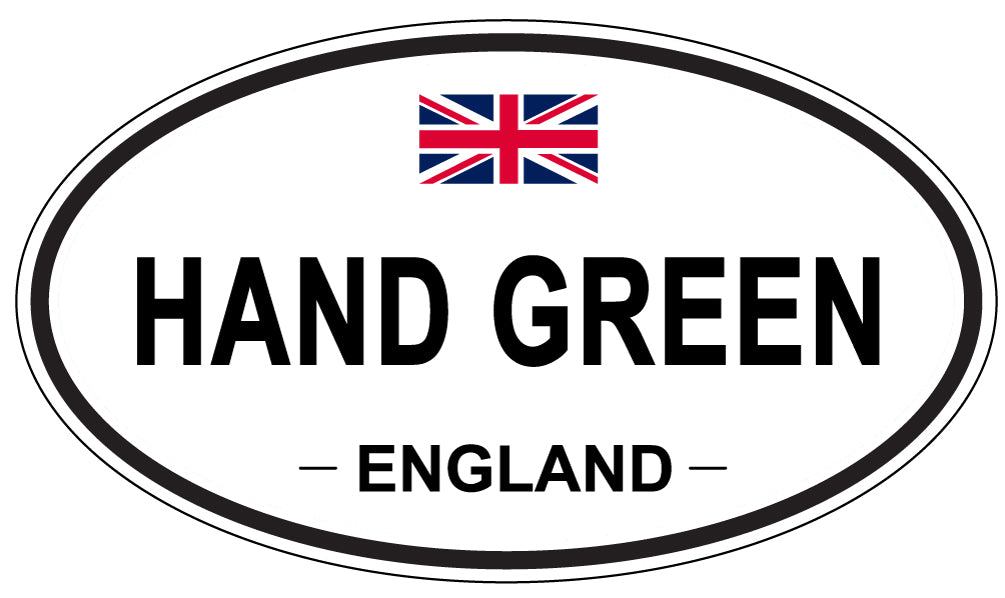 HAND GREEN, ENGLAND - Oval Sticker