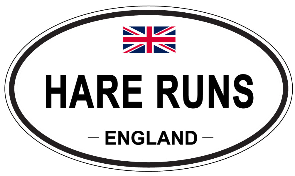 HARE RUNS, ENGLAND - Oval Sticker