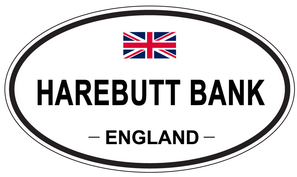 HAREBUTT BANK, ENGLAND - Oval Sticker
