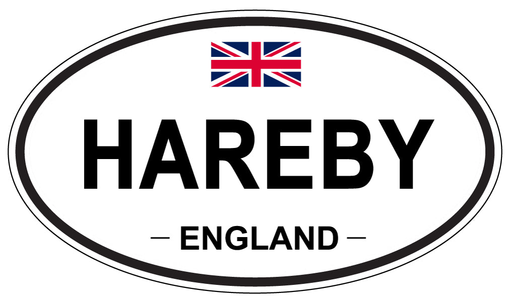 HAREBY, ENGLAND - Oval Sticker
