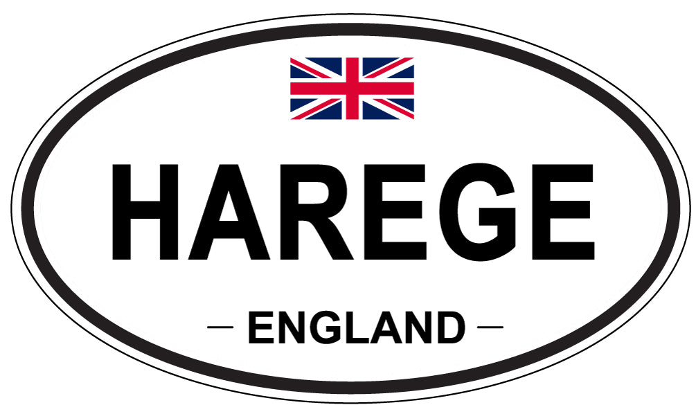 HAREGE, ENGLAND - Oval Sticker