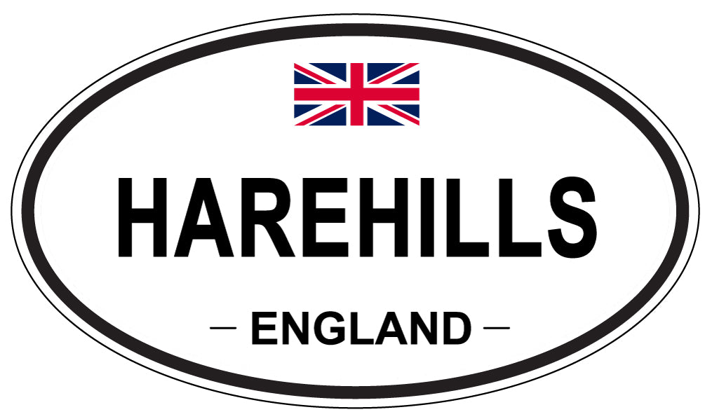 HAREHILLS, ENGLAND - Oval Sticker