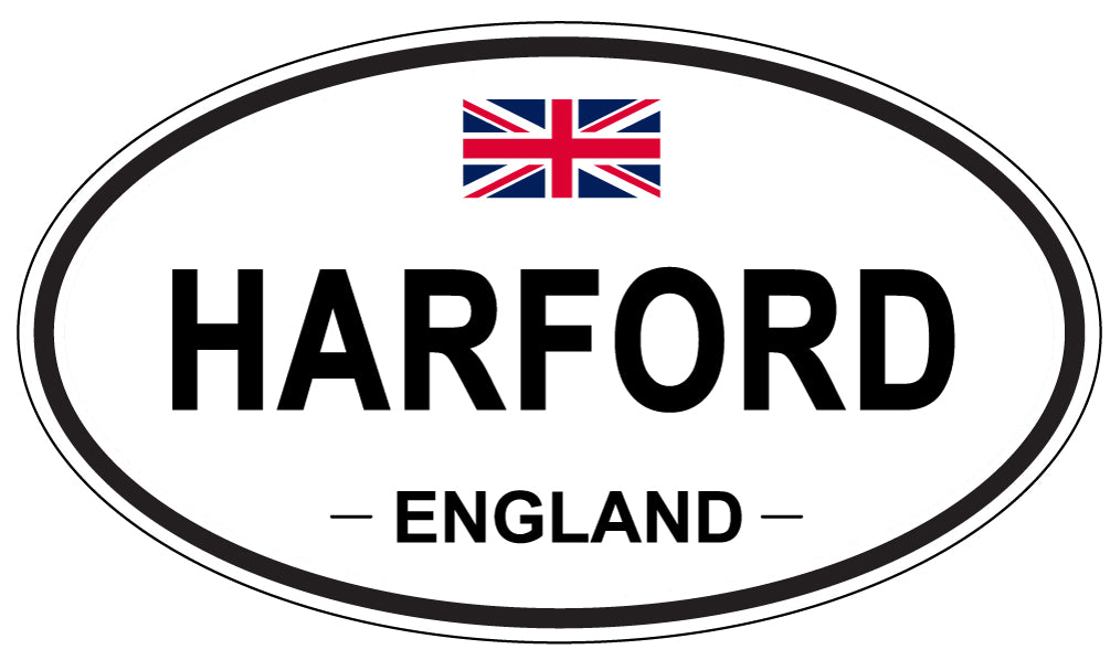 HARFORD, ENGLAND - Oval Sticker