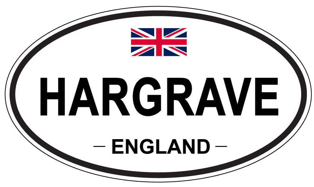 HARGRAVE, ENGLAND - Oval Sticker
