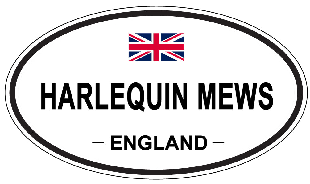 HARLEQUIN MEWS, ENGLAND - Oval Sticker