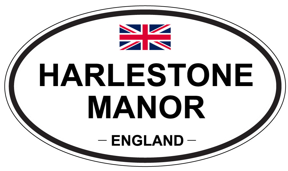 HARLESTONE MANOR, ENGLAND - Oval Sticker