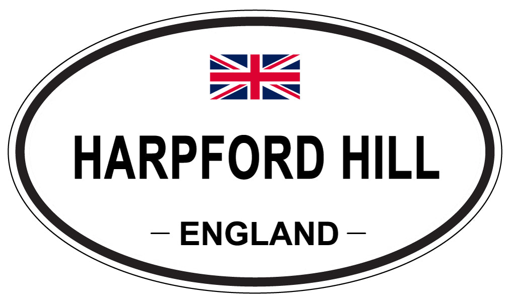 HARPFORD HILL, ENGLAND - Oval Sticker