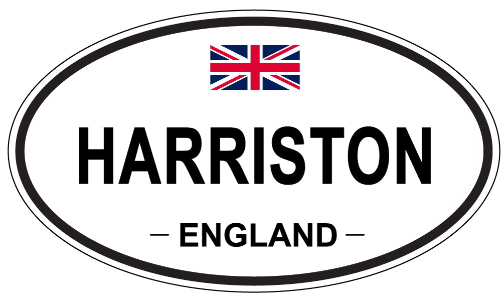 HARRISTON, ENGLAND - Oval Sticker