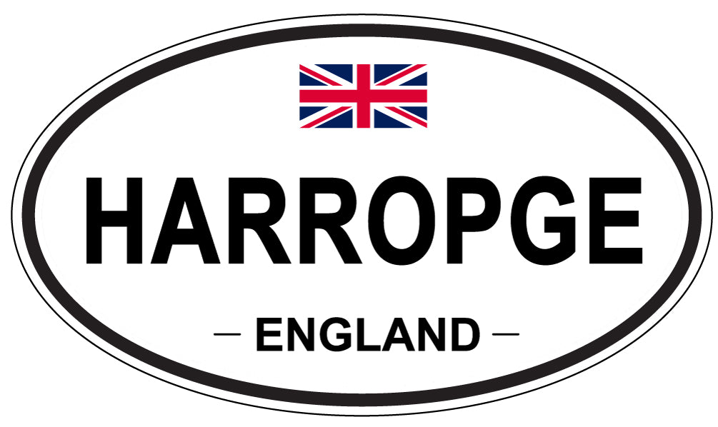 HARROPGE, ENGLAND - Oval Sticker