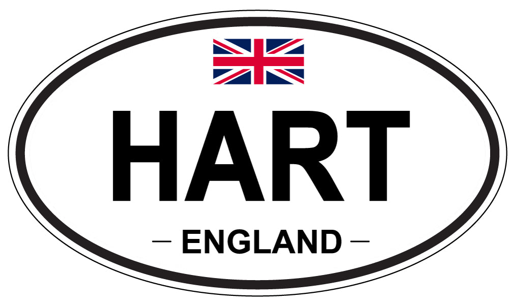 HART, ENGLAND - Oval Sticker