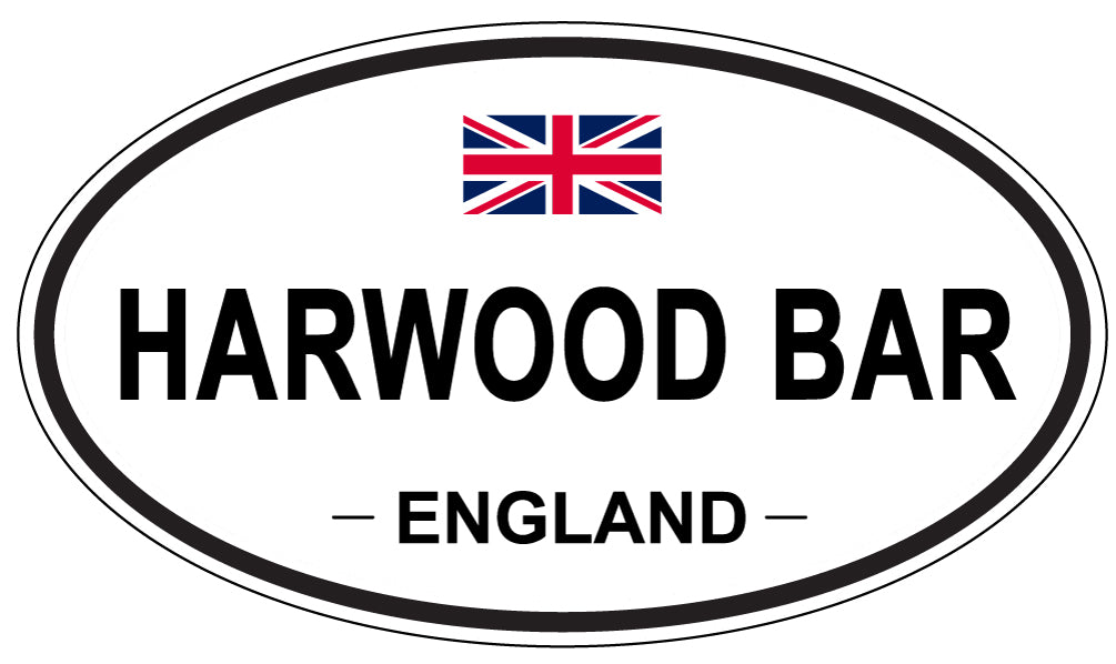 HARWOOD BAR, ENGLAND - Oval Sticker