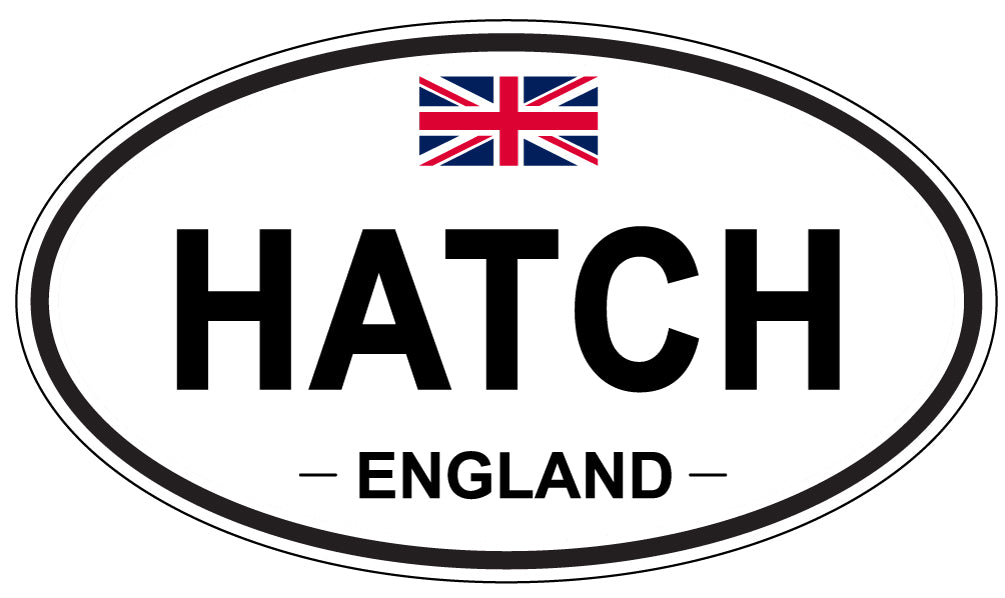 HATCH, ENGLAND - Oval Sticker
