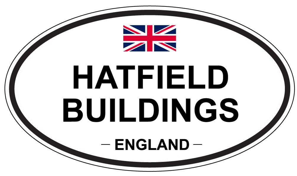 HATFIELD BUILDINGS, ENGLAND - Oval Sticker