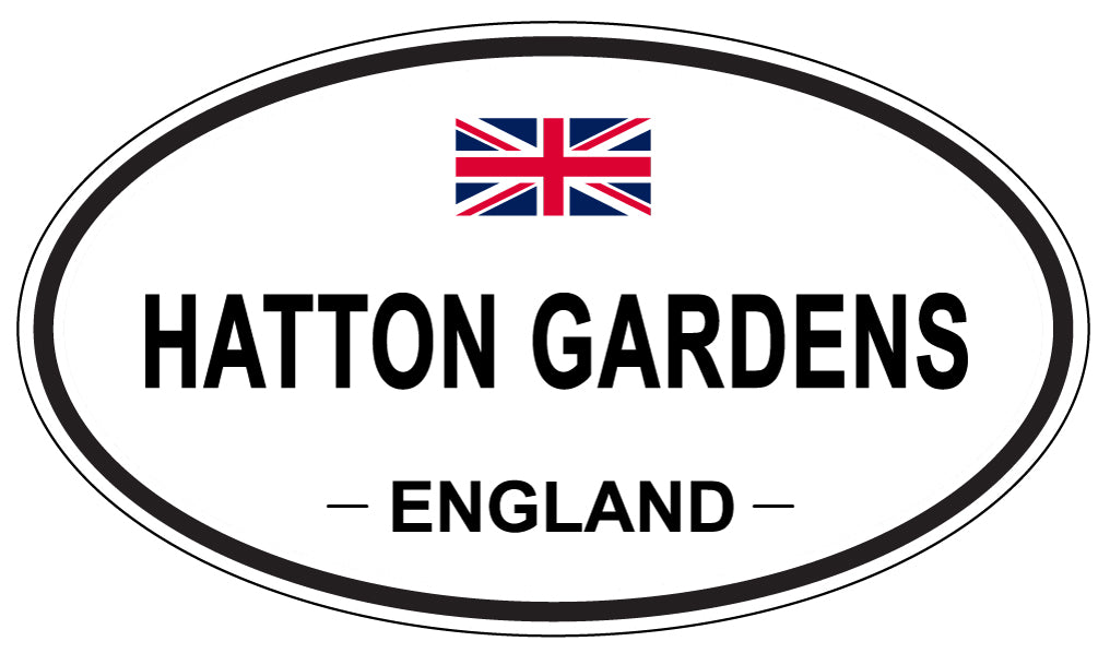 HATTON GARDENS, ENGLAND - Oval Sticker