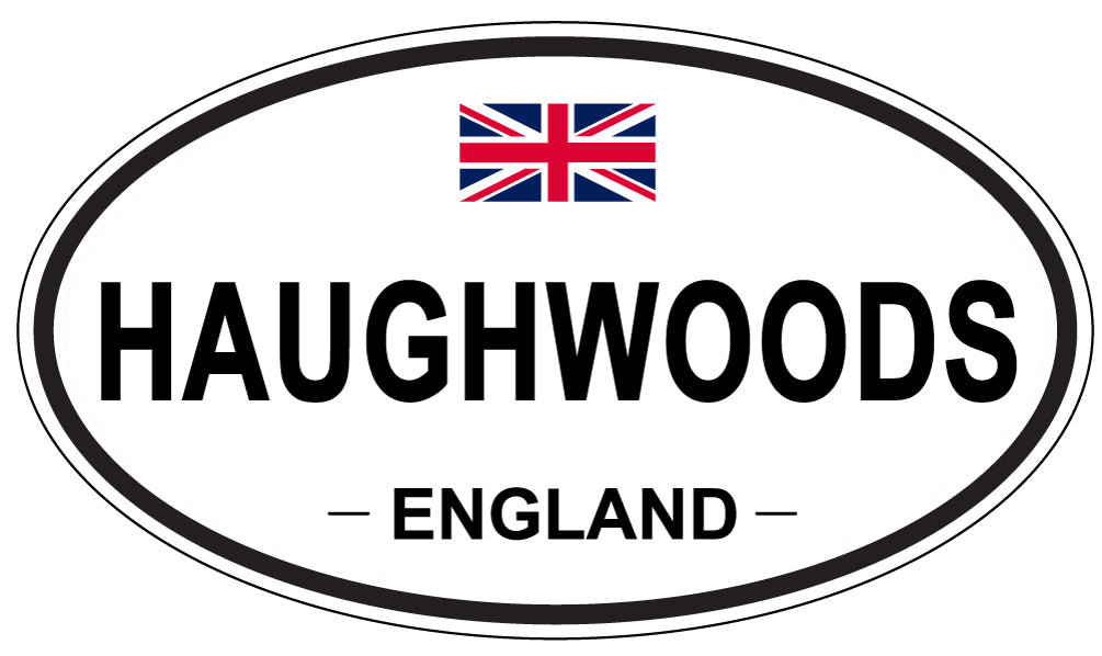 HAUGHWOODS, ENGLAND - Oval Sticker