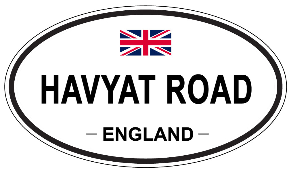 HAVYAT ROAD, ENGLAND - Oval Sticker