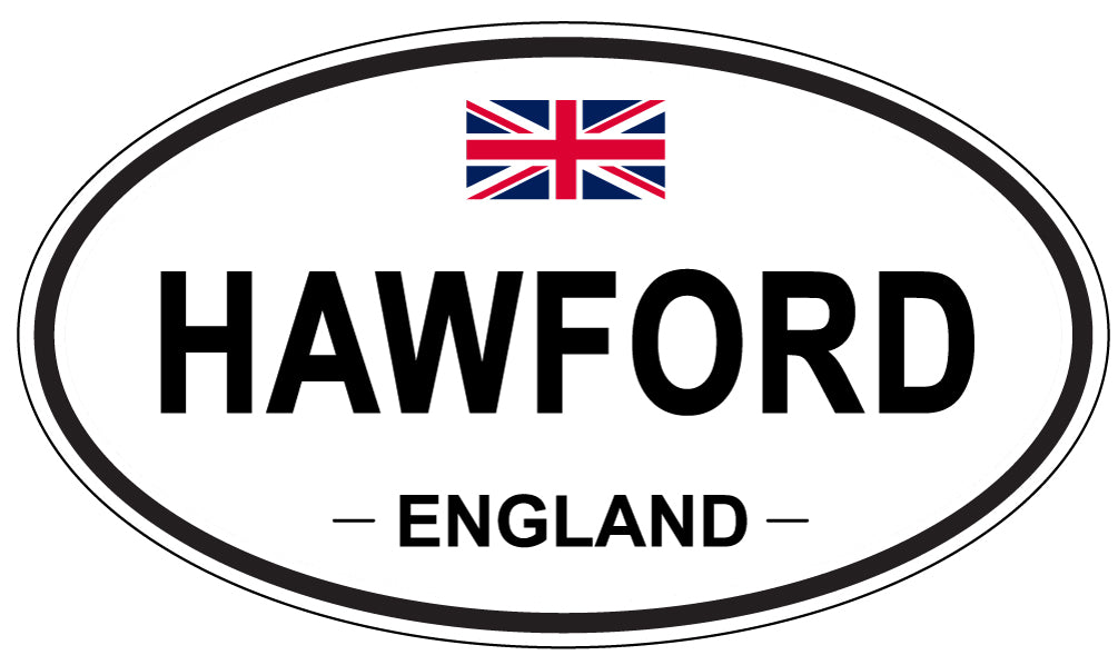 HAWFORD, ENGLAND - Oval Sticker