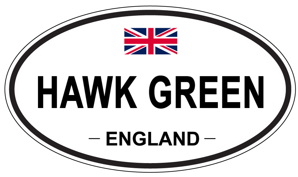 HAWK GREEN, ENGLAND - Oval Sticker