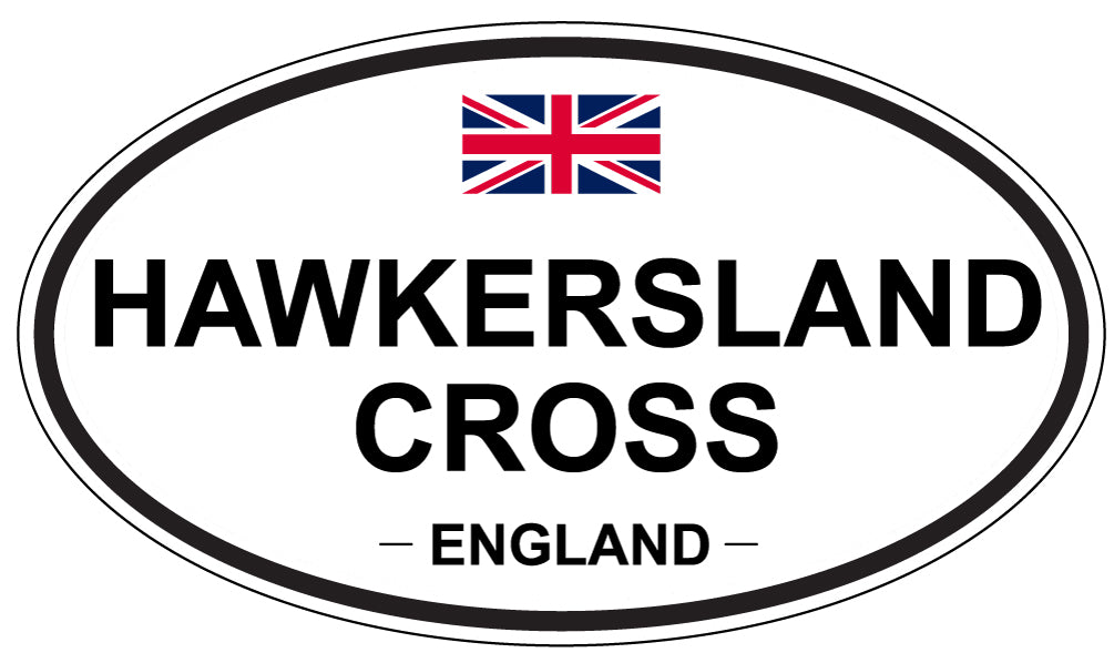 HAWKERSLAND CROSS, ENGLAND - Oval Sticker