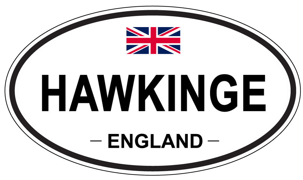 HAWKINGE, ENGLAND - Oval Sticker