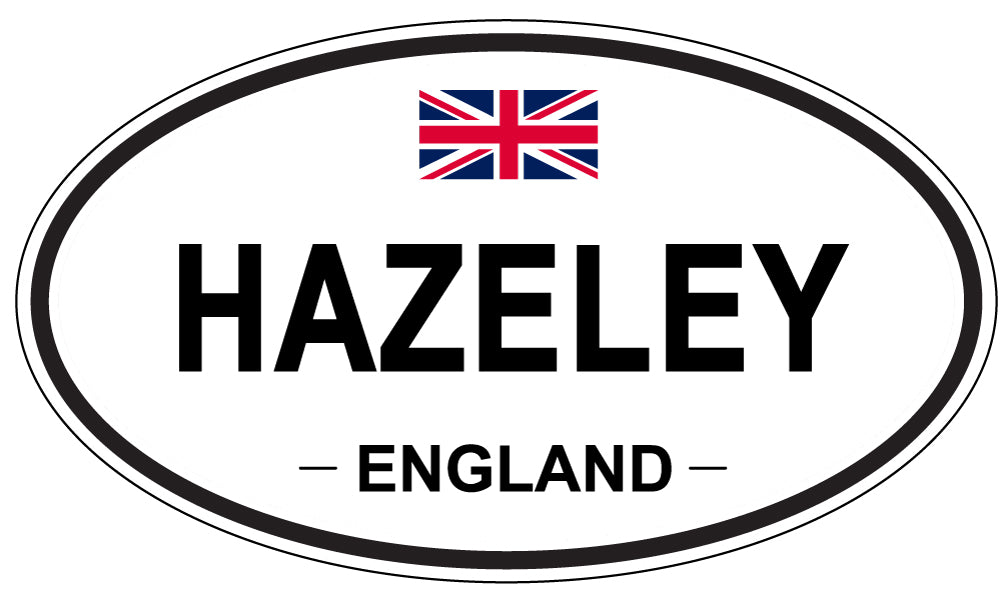 HAZELEY, ENGLAND - Oval Sticker